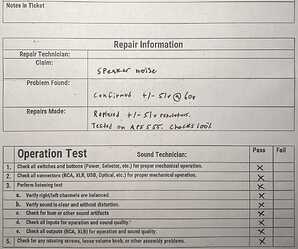 Old Repair Sheet